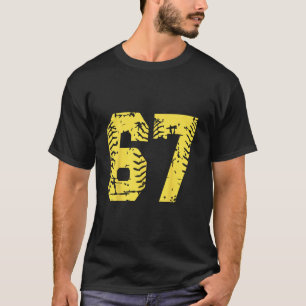 Number 67 Yellow Group Matching Halloween Birthday T-Shirt