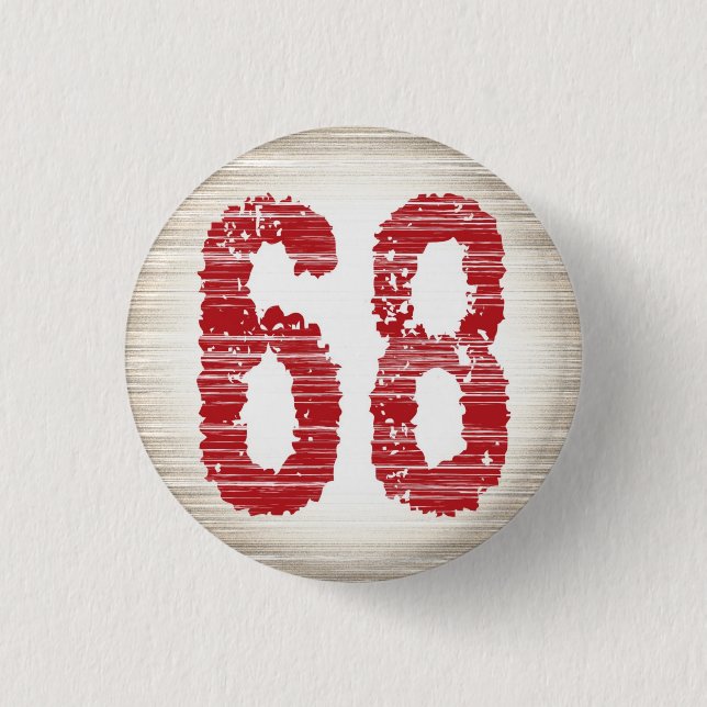 Number 68 batch 3 cm round badge (Front)