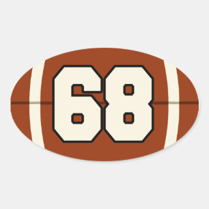Number 68 Football Sticker