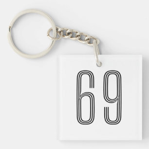 Number 69 Wifey/Husby Custom Bride, Fiance Gift Key Ring