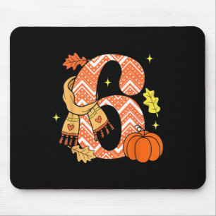 Number 6 67 Fall Autumn Pumpkin Meme Funny Six Sev Mouse Pad