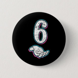Number 6 67 Halloween Cm Round Badge