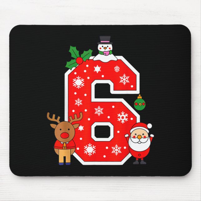 Number 6 67 Meme Couple Pajamas Christmas Matching Mouse Pad (Front)