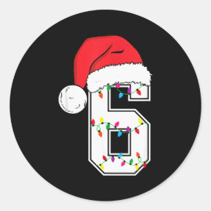 Number 6 67 Meme Santa Christmas Matching Group Co Classic Round Sticker