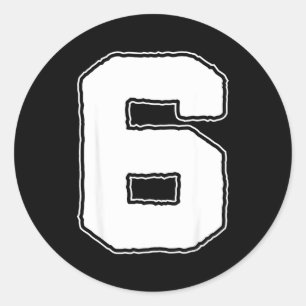 Number 6 6th Birthday Boy Kids Six Year Old Happy Classic Round Sticker