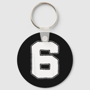 Number 6 6th Birthday Boy Kids Six Year Old Happy Key Ring