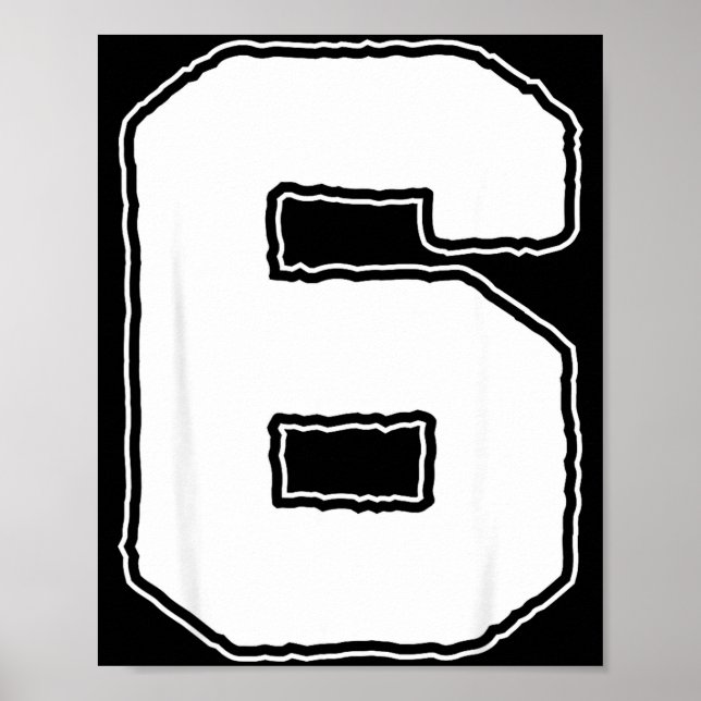 Number 6 6th Birthday Boy Kids Six Year Old Happy  Poster (Front)