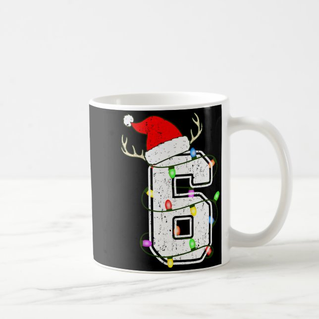 Number 6 6th Birthday Boy Six Christmas Happy Birt Coffee Mug (Right)