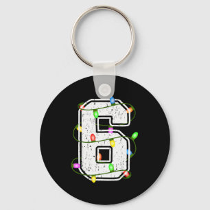 Number 6 6th Birthday Boy Six Christmas Happy Birt Key Ring