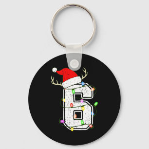 Number 6 6th Birthday Boy Six Christmas Happy Birt Key Ring