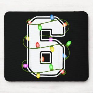 Number 6 6th Birthday Boy Six Christmas Happy Birt Mouse Pad