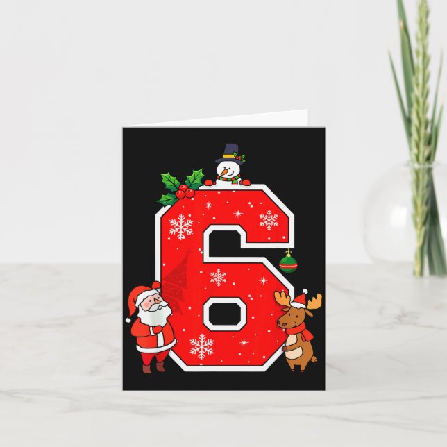 Number 6 7 Meme 67 Couple Pajamas Christmas Matchi Card (Front)