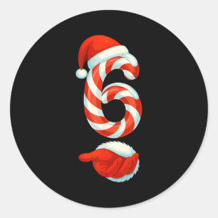 Number 6 7 Meme 67 Couple Pajamas Christmas Matchi Classic Round Sticker