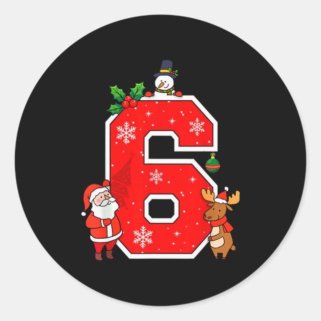 Number 6 7 Meme 67 Couple Pajamas Christmas Matchi Classic Round Sticker (Front)