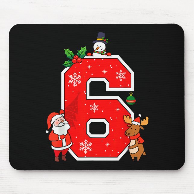 Number 6 7 Meme 67 Couple Pajamas Christmas Matchi Mouse Pad (Front)