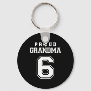 Number 6 Custom Proud Soccer Futbol Grandma Person Key Ring