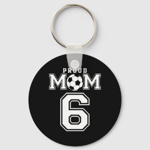 Number 6 Custom Proud Soccer Futbol Mum Personaliz Key Ring