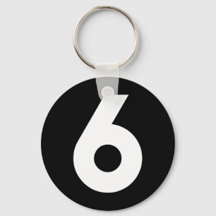Number 6 Front Key Ring
