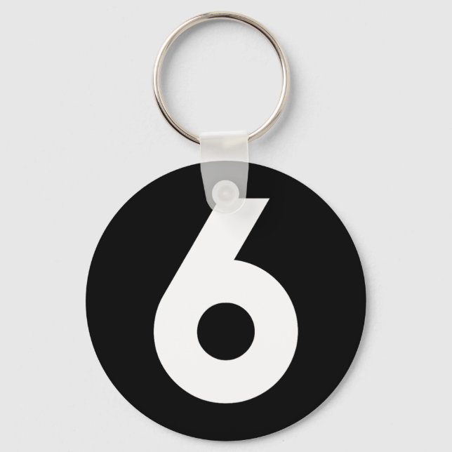 Number 6 Front  Key Ring (Front)