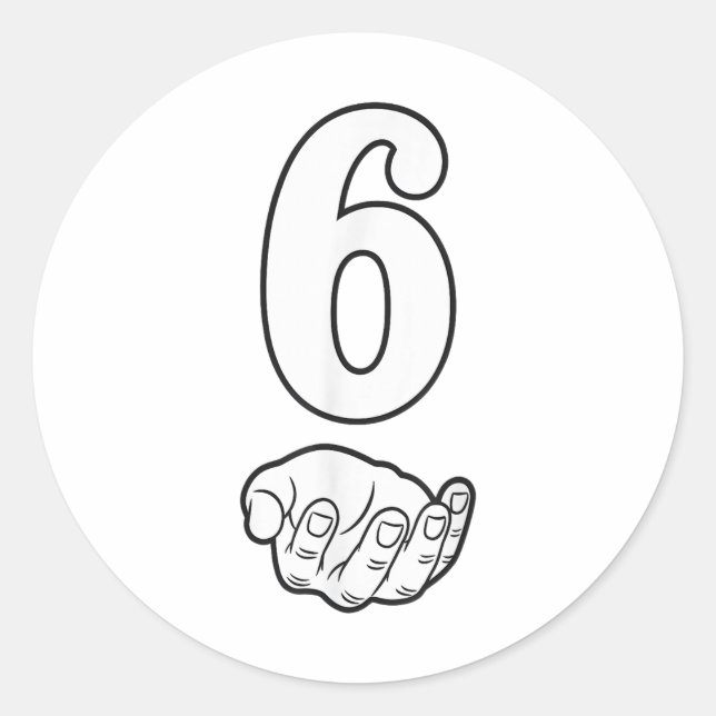 Number 6 Funny 67 Six Seven Meme Hands Couple Matc Classic Round Sticker (Front)