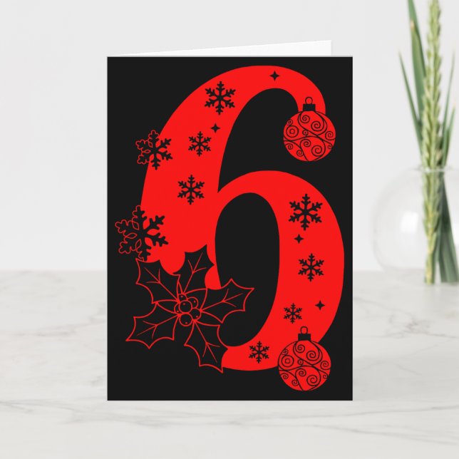 Number 6 Funny Meme Saying 67 Six Seven Christmas  Card (Front)