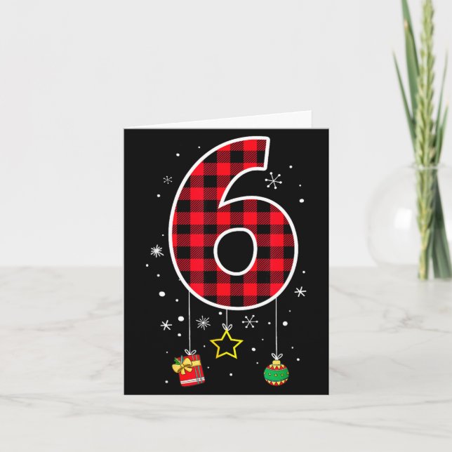 Number 6 Funny Meme Saying 6 7 Six Seven Christmas Card (Front)