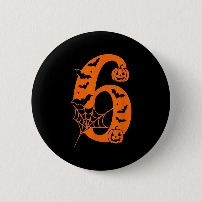 Number 6 Funny Meme Saying 6 7 Six Seven Halloween 6 Cm Round Badge (Front)