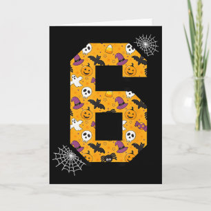 Number 6 Funny Meme Saying 6 7 Six Seven Halloween Card