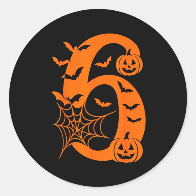 Number 6 Funny Meme Saying 6 7 Six Seven Halloween Classic Round Sticker (Front)