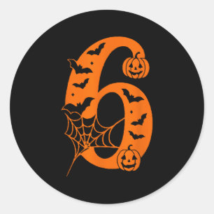 Number 6 Funny Meme Saying 6 7 Six Seven Halloween Classic Round Sticker