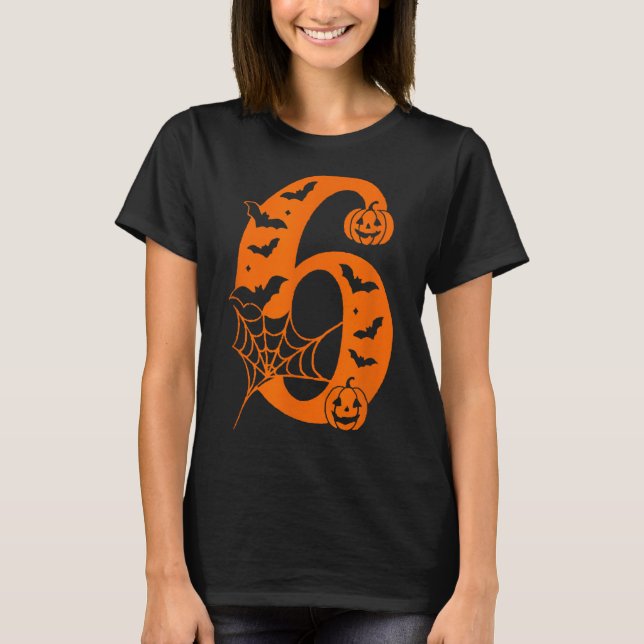 Number 6 Funny Meme Saying 6 7 Six Seven Halloween T-Shirt (Front)