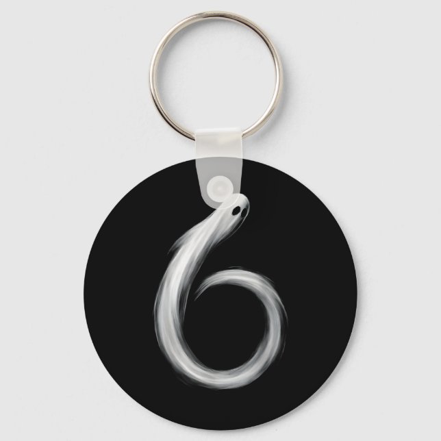 Number 6 Ghost Funny Six Seven 67 Halloween Meme  Key Ring (Front)