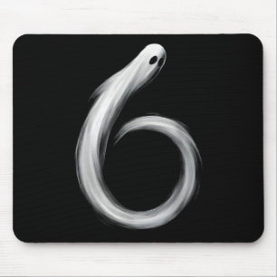 Number 6 Ghost Funny Six Seven 67 Halloween Meme Mouse Pad