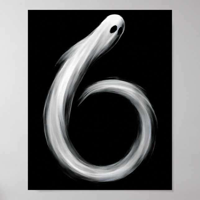 Number 6 Ghost Funny Six Seven 67 Halloween Meme  Poster (Front)