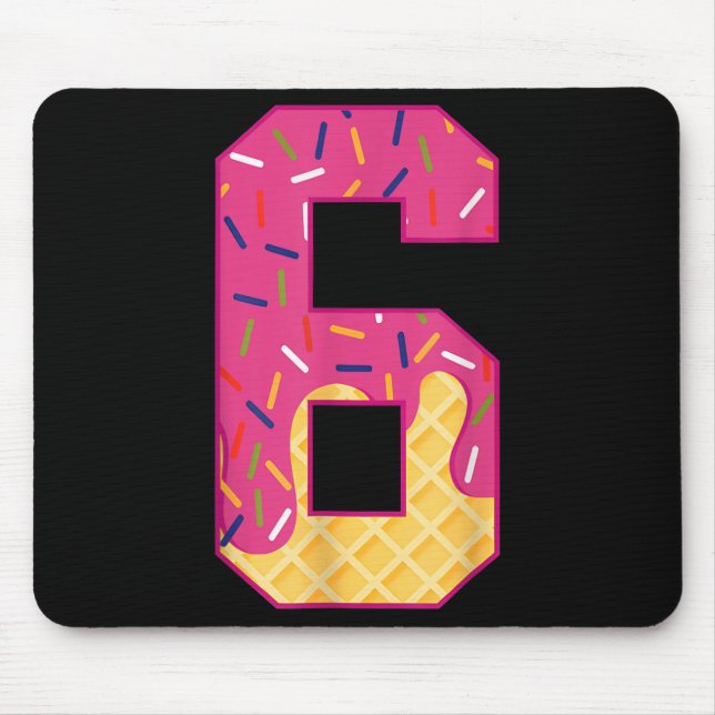 Number 6 Ice Cream Drip 67 Meme Couple Halloween C Mouse Pad (Front)