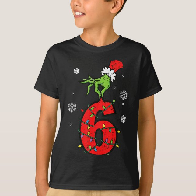 Number 6 Matching 67 Meme 6 7 Christmas Boys Youth T-Shirt (Front)