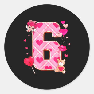 Number 6 Matching 67 Meme 6 7 Couple Matching Vale Classic Round Sticker