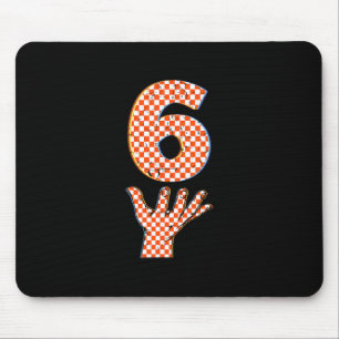 Number 6 Matching 67 Meme Checkered Halloween Cost Mouse Pad