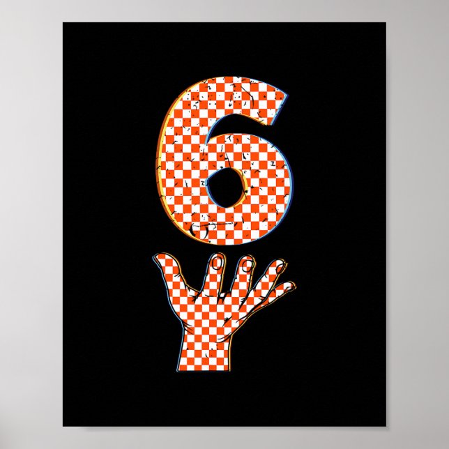 Number 6 Matching 67 Meme Checkered Halloween Cost Poster (Front)