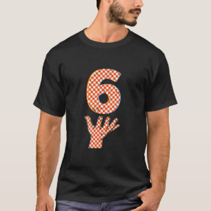 Number 6 Matching 67 Meme Checkered Halloween Cost T-Shirt