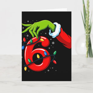 Number 6 Matching 67 Meme Christmas Elf Hand Boys  Card