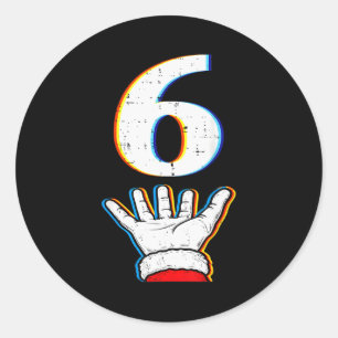 Number 6 Matching 67 Meme Christmas Pajamas Men Wo Classic Round Sticker