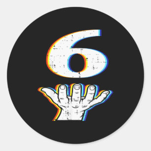 Number 6 Matching 67 Meme Halloween Costume Men Wo Classic Round Sticker