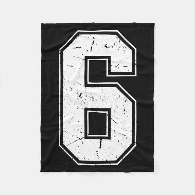 Number 6 Matching Costume 67 Meme Costume Distress Fleece Blanket (Front)