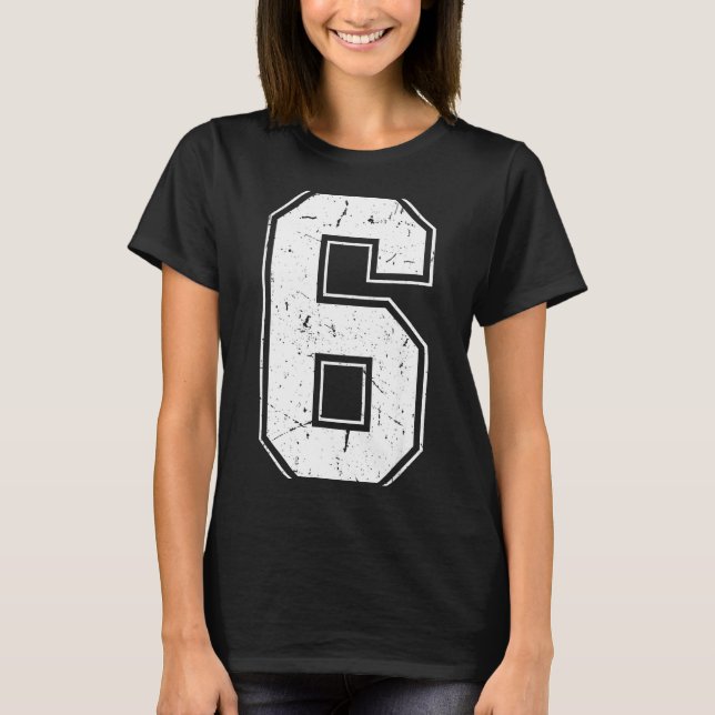 Number 6 Matching Costume 67 Meme Costume Distress T-Shirt (Front)