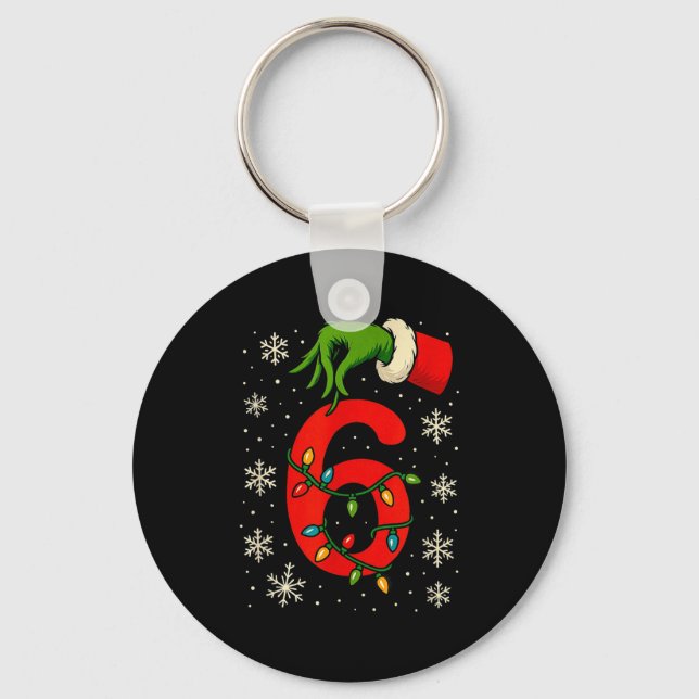 Number 6 Matching Six Seven Meme Christmas Boys Yo Key Ring (Front)