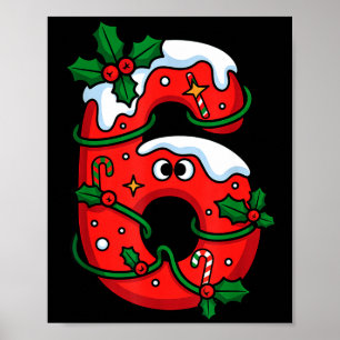Number 6 Santa Costume Meme Christmas Matching Cou Poster