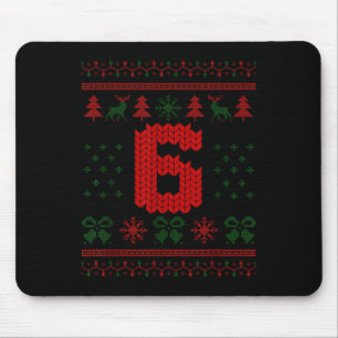 Number 6 Santa Ugly Christmas Mouse Pad