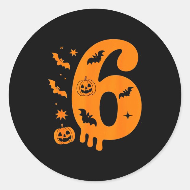 Number 6 Six Seven 6 7 Meme Funny Design Couples H Classic Round Sticker (Front)