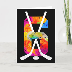 Number 6 Years Ice Hockey 6th Birthday (1) Card